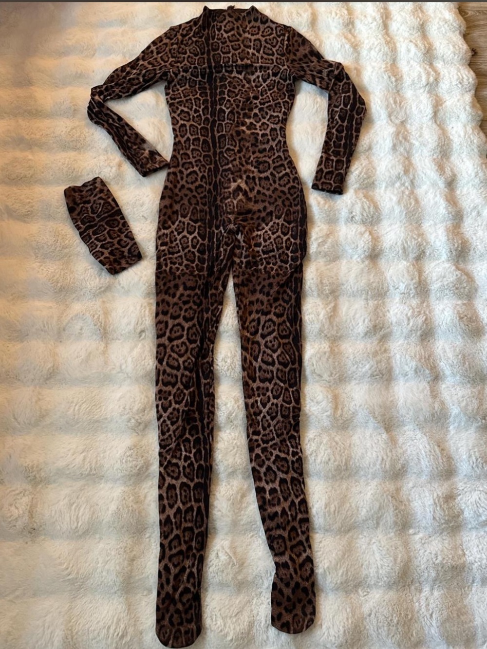Naked Wardrobe SOLD OUT Leopard Print One-Piece Jumpsuit in Brown